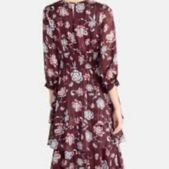 Rachel Roy Royal Orchid Burgundy Floral Fall Dress - Picture 11 of 11